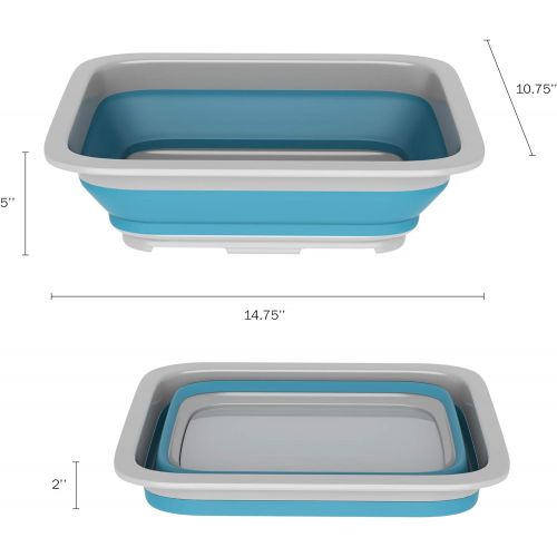  [아마존베스트]Wakeman Outdoors Collapsible Multiuse Wash Bin- Portable Wash Basin/Dish Tub/Ice Bucket with 10 L Capacity for Camping, Tailgating, More
