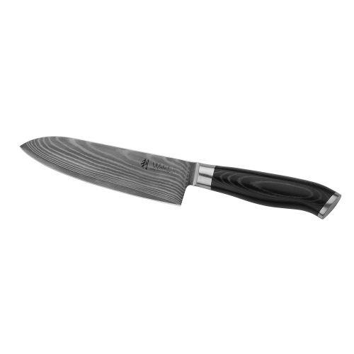  Wakoli 1DM-SAN-MIK Santoku Damastmesser, Japanischer Damaststahl VG-10, Mikata