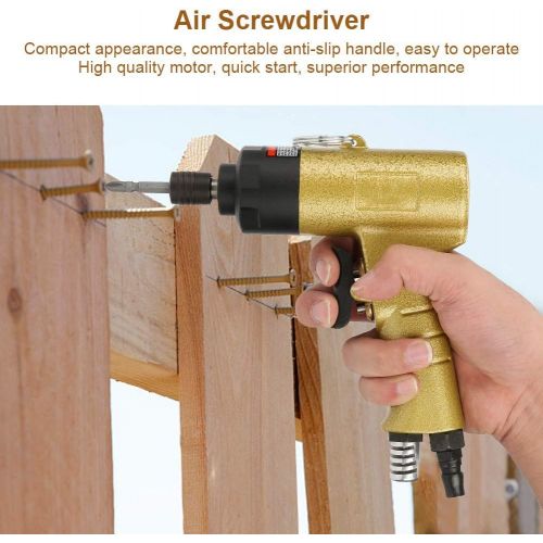  [아마존베스트]Wal front 1/4 Air Screwdriver Reversible Type Rotation Industrial Screw Driver Tool 5000rpm