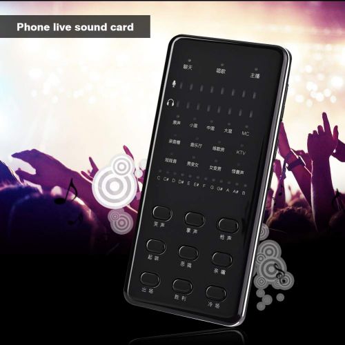  Wal front Phone Live Sound Card, External Audio Sound Card Adapter Built-in Battery Headset Mic Port for Android,for Online Celebrities Live Stream Singing Gaming Eating Beauty Mak