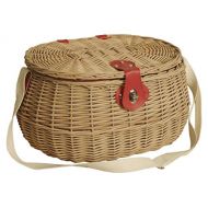Wald Imports 4098 Willow Picnic Basket with Red Plaid Fabric