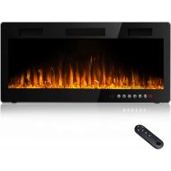 [아마존베스트]Waleaf 36 inch Electric Fireplace Recessed and Mounted, Built in Wall Fireplace Heater with Multicolor Flame, Flush Mount Linear Fireplace, Wall Insert Fireplace with Remote Contro