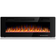 Waleaf 50 inch Electric Fireplace Recessed Electric Fireplace Wall Mounted Fireplace Heater with Multicolor Flame Flush Mount Linear Insert with Remote Control Touch Screen