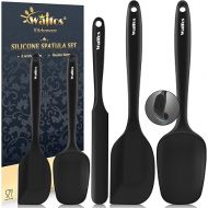 Walfos Silicone Spatula Set of 5 - (600°F) High Heat Resistant Kitchen Scraper Spatulas, One-Pieces Seamless Design, Perfect for Cooking Mixing & Baking - BPA Free and Dishwasher Safe,black