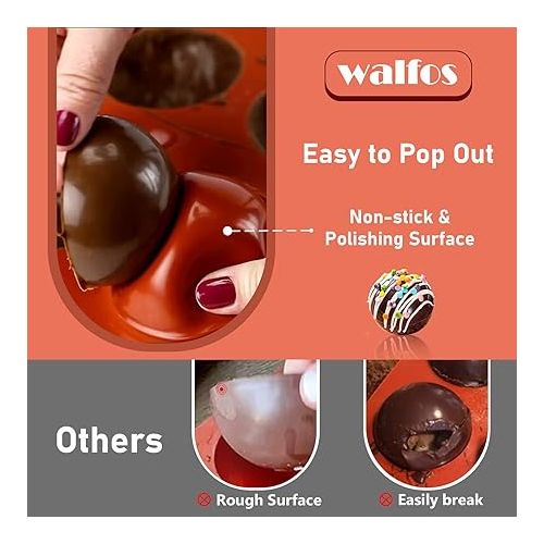  Extra Large 5-Cavity Semi Sphere Silicone Mold, 3 Packs Half Sphere Silicone Baking Molds for Making Chocolate, Cake, Jelly, Dome Mousse