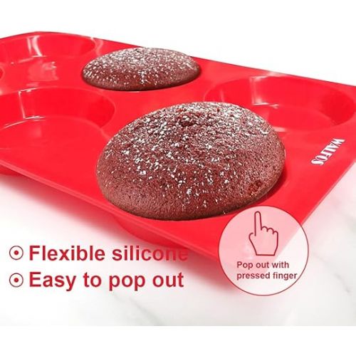  Walfos Silicone Whoopie Pie Baking Pans, 3 Pcs Non-Stick Muffin Top Pan. Food Grade and BPA Free Silicone, Great for Muffin, Eggs, Tarts and More, Dishwasher Safe