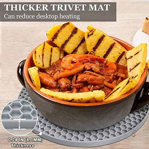  [아마존베스트]Walfos Silicone Trivet Mats - 4 Heat Resistant Pot Holders, Multipurpose Non-Slip Hot Pads for Kitchen Potholders, Hot Dishers, Jar Opener, Spoon Holder, Food Grade Silicone & BPA