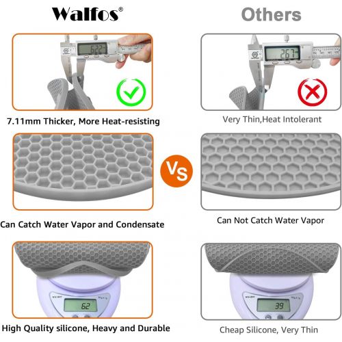  [아마존베스트]Walfos Silicone Trivet Mats - 4 Heat Resistant Pot Holders, Multipurpose Non-Slip Hot Pads for Kitchen Potholders, Hot Dishers, Jar Opener, Spoon Holder, Food Grade Silicone & BPA
