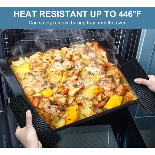  [아마존베스트]Walfos Silicone Trivet Mats - 4 Heat Resistant Pot Holders, Multipurpose Non-Slip Hot Pads for Kitchen Potholders, Hot Dishers, Jar Opener, Spoon Holder, Food Grade Silicone & BPA