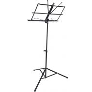Small Music Stand Metal Portable Small Music Stand, Home Music Stand Shelf Easy Assemble Fold Adjustable Rack for Family Use (Black)