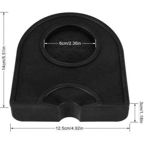  Walfront Coffee Tamp Mat Silicone Coffee Tamper Mat Tamping Pad Black Multi-function Espresso Silicone Mat Anti-skid Espresso Corner Tamping Mat Pad