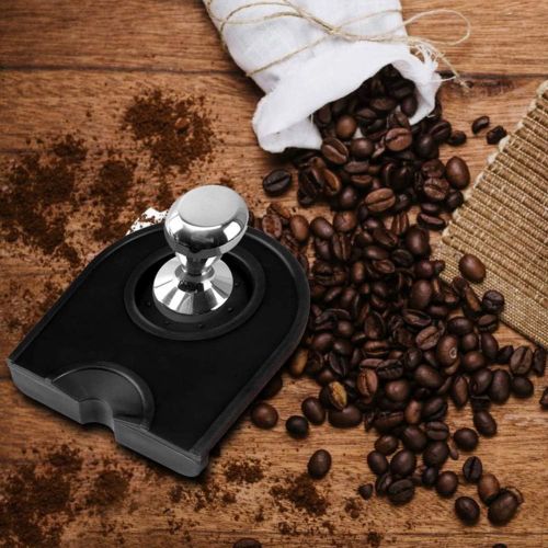  Walfront Coffee Tamp Mat Silicone Coffee Tamper Mat Tamping Pad Black Multi-function Espresso Silicone Mat Anti-skid Espresso Corner Tamping Mat Pad