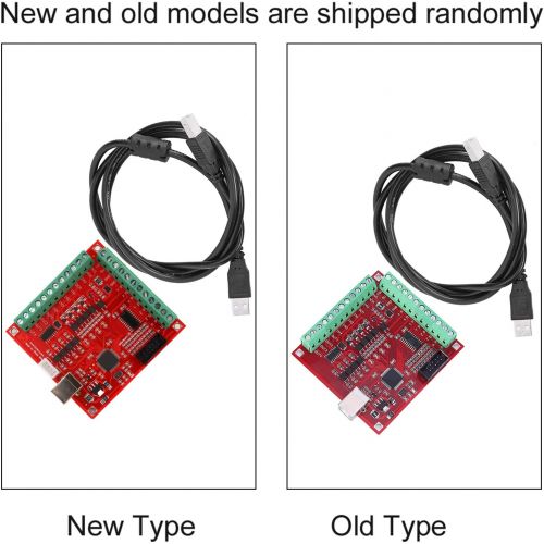  Walfront Mach3 USB Interface Board, USB CNC Controller 4 Axis Motion Control Card, Interface Breakout Board for Stepper Motor Driver