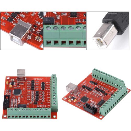  Walfront Mach3 USB Interface Board, USB CNC Controller 4 Axis Motion Control Card, Interface Breakout Board for Stepper Motor Driver