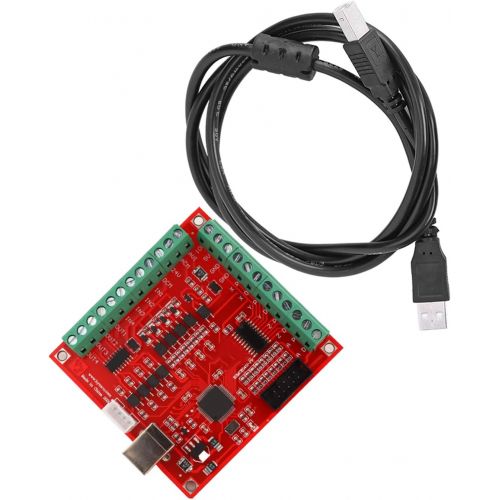  Walfront Mach3 USB Interface Board, USB CNC Controller 4 Axis Motion Control Card, Interface Breakout Board for Stepper Motor Driver