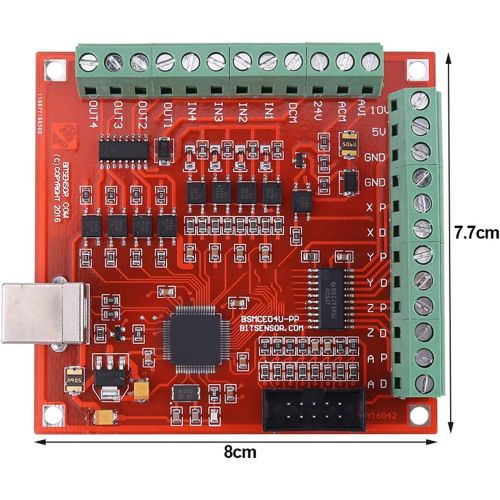  Walfront Mach3 USB Interface Board, USB CNC Controller 4 Axis Motion Control Card, Interface Breakout Board for Stepper Motor Driver