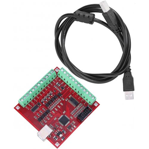  Walfront Mach3 USB Interface Board, USB CNC Controller 4 Axis Motion Control Card, Interface Breakout Board for Stepper Motor Driver