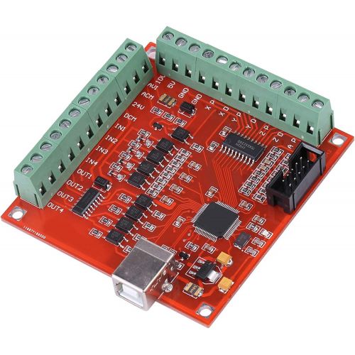  Walfront Mach3 USB Interface Board, USB CNC Controller 4 Axis Motion Control Card, Interface Breakout Board for Stepper Motor Driver