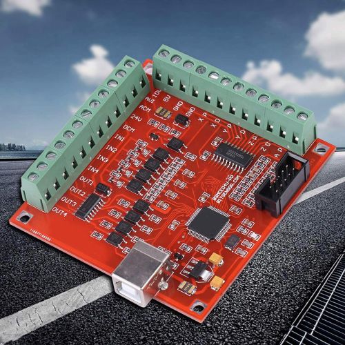  Walfront Mach3 USB Interface Board, USB CNC Controller 4 Axis Motion Control Card, Interface Breakout Board for Stepper Motor Driver