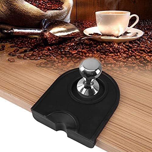  Walfront Coffee Tamp Mat, Silicone Coffee Tamper Mat Black Multi-function Espresso Silicone Mat Anti-skid Espresso Tamper Mat, Corner Tamping Mat Pad