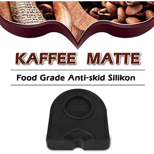 Walfront Coffee Tamp Mat, Silicone Coffee Tamper Mat Black Multi-function Espresso Silicone Mat Anti-skid Espresso Tamper Mat, Corner Tamping Mat Pad