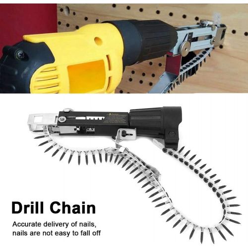  [아마존베스트]Walfront Automatic Screw Nail Gun Adapter Electric Drill Chain Woodwork Tool Cordless Power Drill Attachment Set, 1PC