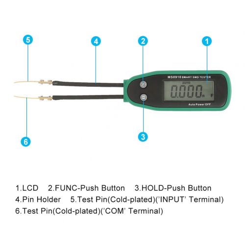  [아마존베스트]Wal front Resistance Tester Resistance Capacitance Meter, MASTECH MS8910 Capacitance Meter Tester Smart Tweezers Resistance Capacitance Meter, LCR/ESR Meter