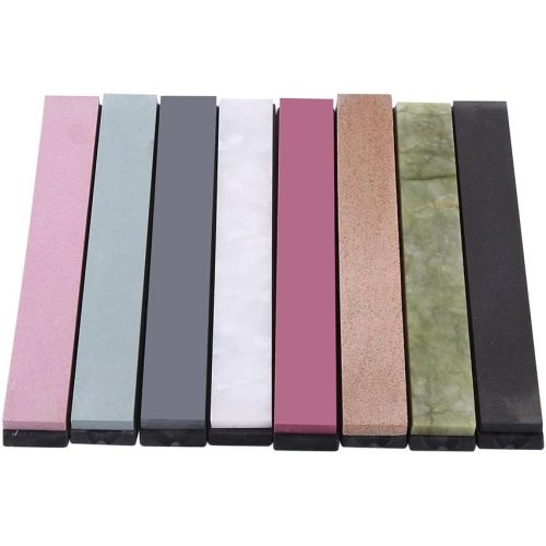  Walfront 8Pcs Sharpening Whetstone Set Oilstone Grindstone Polishing Sharpener Stone with Non-slip Base 240400800150030005000800010000 Grit