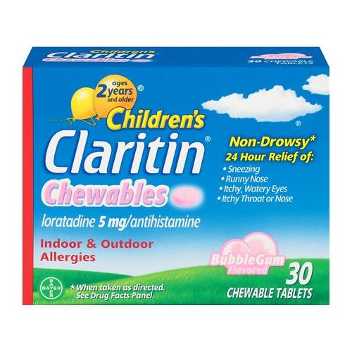 월그린 Walgreens Claritin Childrens 24 Hour Allergy Relief Chewable Tablets Bubblegum