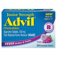 Walgreens Advil Junior Strength Fever ReducerPain Reliever Chewable Tablets Grape