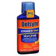 Walgreens Delsym Adult Liquid Cough + Cold Nighttime, Mixed Berry