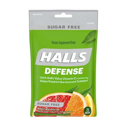 월그린 Walgreens Halls Sugar Free Cough Suppressant Drops Citrus Blend Flavor