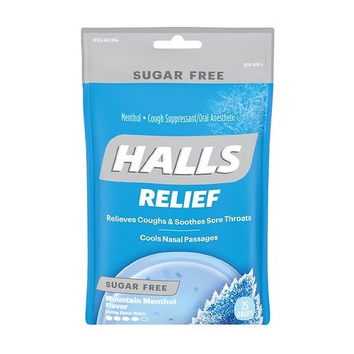 월그린 Walgreens Halls Sugar Free Cough Suppressant Drops Mountain Menthol