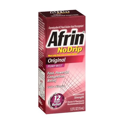 월그린 Walgreens Afrin 12 Hour Nasal Spray No-Drip Pump Mist Original