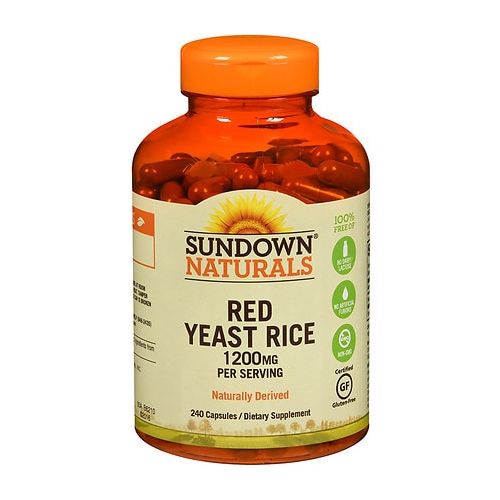 월그린 Walgreens Sundown Naturals Red Yeast Rice 1200 mg Dietary Supplement Capsules