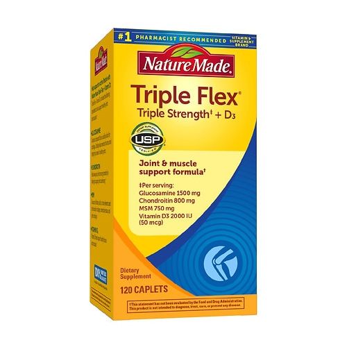 월그린 Walgreens Nature Made TripleFlex with Vitamin D3 Dietary Supplement, Triple Strength Caplets