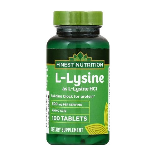월그린 Walgreens Finest Nutrition L-Lysine 500 mcg Dietary Supplement Tablets