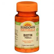 Walgreens Sundown Naturals Biotin 7500 mcg Dietary Supplement Tablets