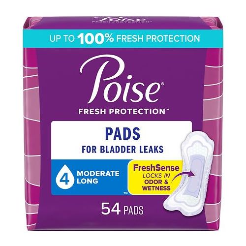 월그린 Walgreens Poise Incontinence Pads, Moderate Absorbency Long Length