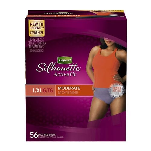월그린 Walgreens Depend Silhouette Active Fit Incontinence Underwear for Women, Moderate Absorbency, LargeXLarge Purple