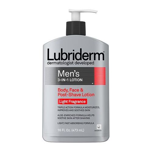 월그린 Walgreens Lubriderm Mens 3-in-1 Body, Face & Post-Shave Lotion Light Fragrance