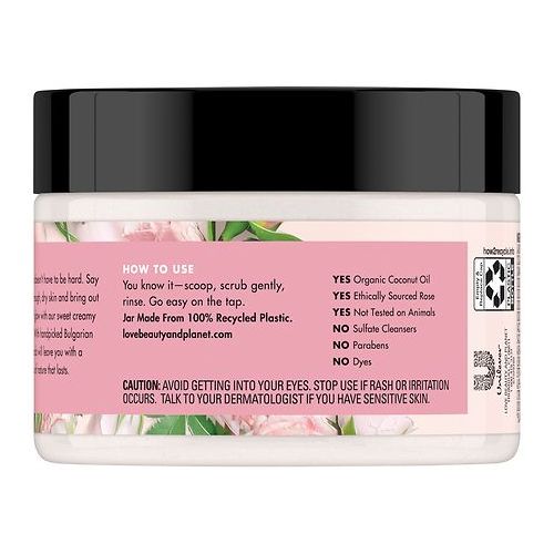 월그린 Walgreens Love, Beauty & Planet Peace & Glow Body Scrub Sugar & Rose