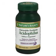 Walgreens Natures Bounty Acidophilus with Bifidum Chewable Probiotic Natural Strawberry
