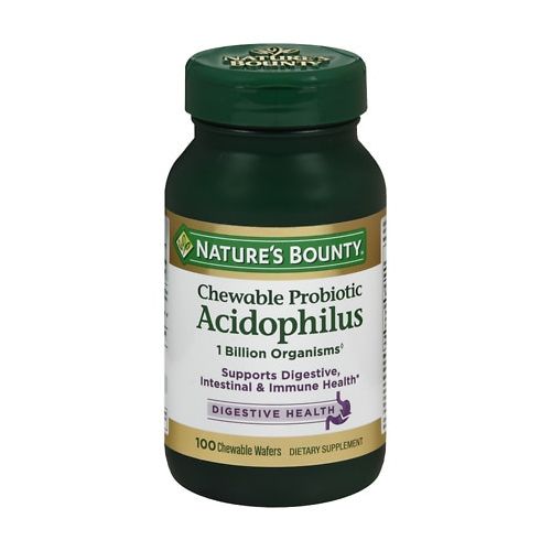 월그린 Walgreens Natures Bounty Acidophilus with Bifidum Chewable Probiotic Natural Strawberry