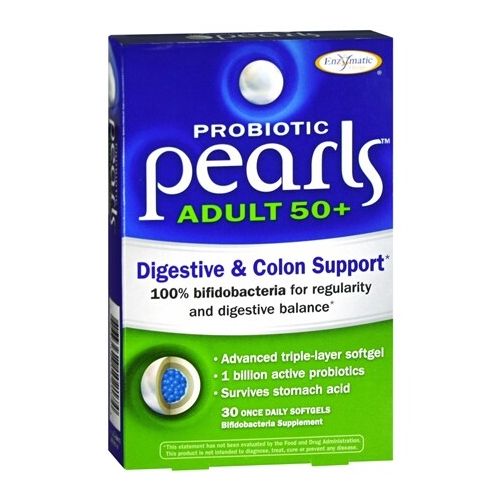 월그린 Walgreens Enzymatic Therapy Probiotic Pearls Adult 50+ Digestive & Colon Support, Softgels