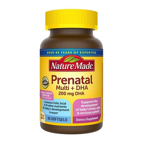 월그린 Walgreens Nature Made Prenatal Multi + DHA Dietary Supplement Liquid Softgels