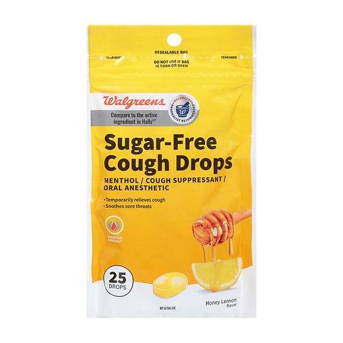 월그린 Walgreens Sugar Free Cough Drops Honey Lemon