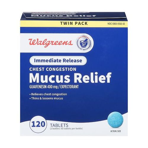 월그린 Walgreens Mucus Relief Chest Congestion Immediate-Release Tablets