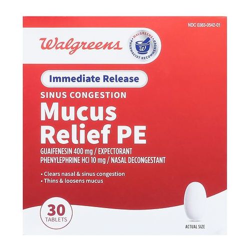 월그린 Walgreens Mucus Relief PE Sinus Congestion Tablets