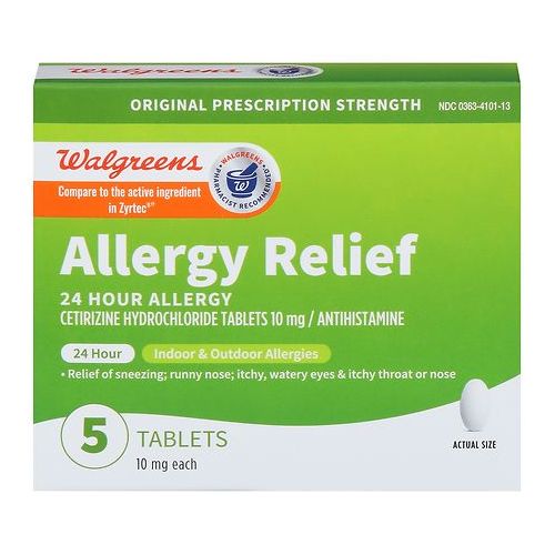 월그린 Walgreens Wal-Zyr 24 Hour Allergy 10mg Tablets